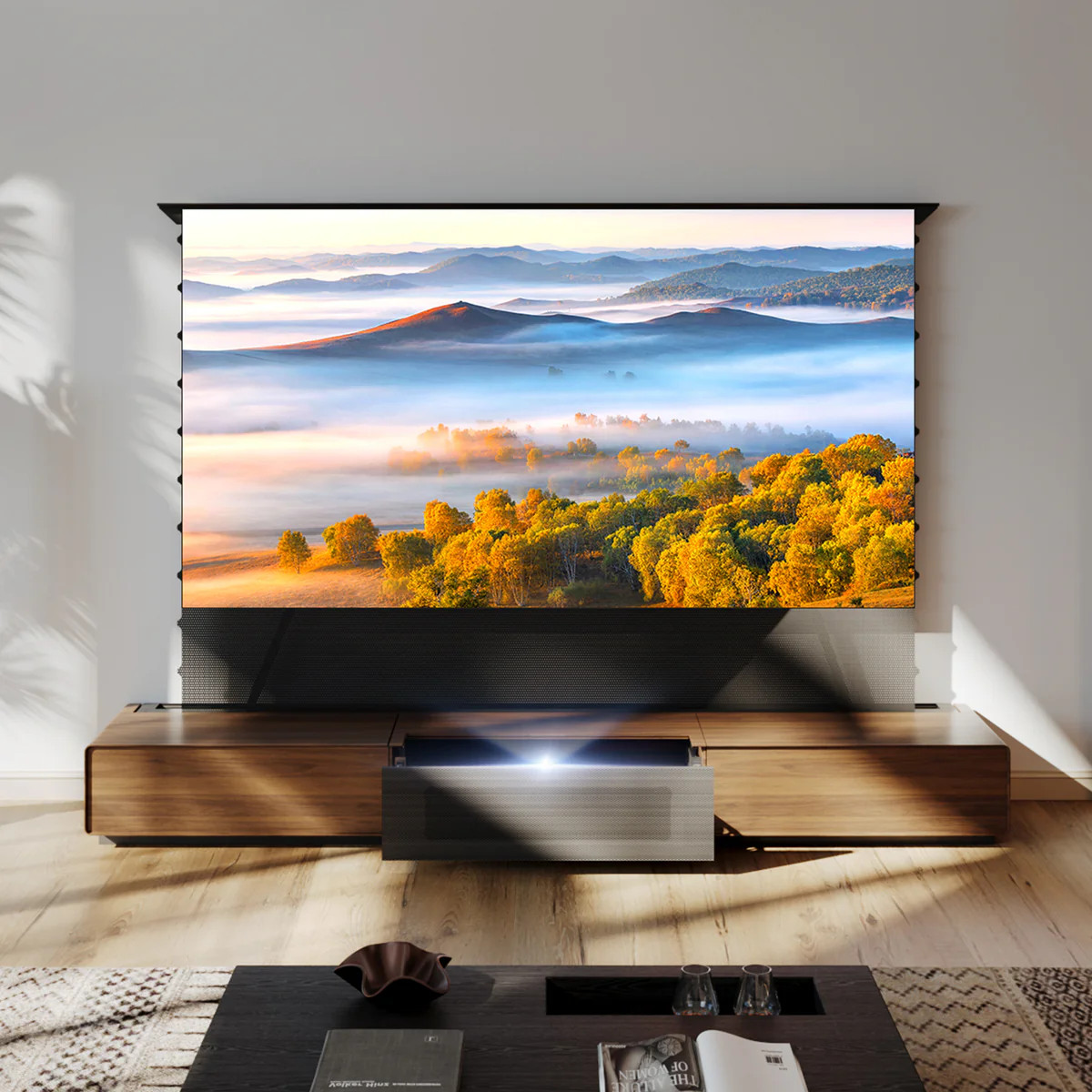 طاولة تلفزيون ذكية للبروجكتر – موديل Laser TV Cabinet