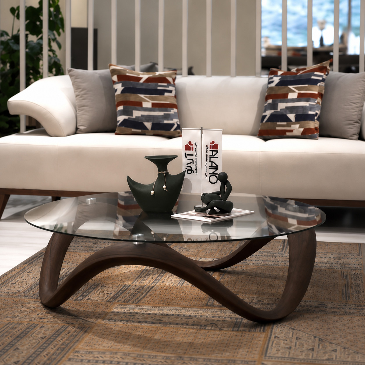 طاولة قهوة مودرن Wave Glass